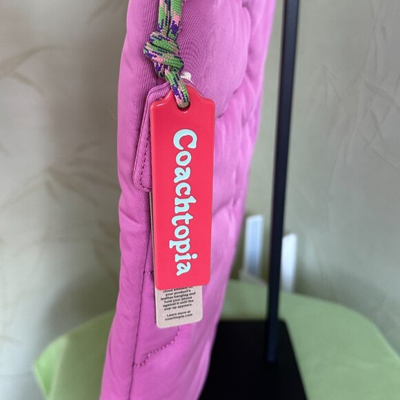 COACH CAOCHTOPIA LOOP TOTE WITH CLOUD QUILTING:NWT BRIGHT MAGENTA - Picture 7 of 12